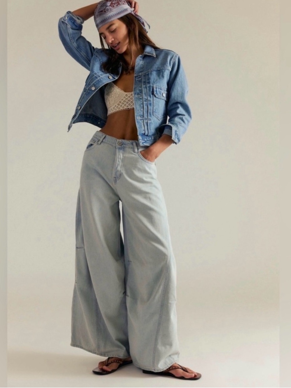 We The Free Light Blue Wide Leg High-Rise Jeans